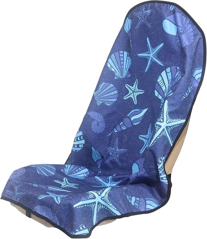 nbnhxnff Car Seat Cover (Starfish Shell Conch, 1pcs Front Seat)