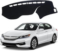 Upgraded Dash Mat for 2013-2017 Honda Accord Polyester Dash Board UV Protection Non-Slip Windshield Reflective Dash Cover Interior Accessory Black (Without HUD)