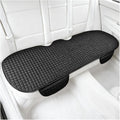 Car Back Seat Cover, Long Bottom Vehicle Rear Seat Protector with Storage Pockets, Breathable Linen Automotive Backseat Bench Cushion Pad Accessories, Universal for SUV Trucks (Black)