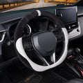 COFIT Plush Steering Wheel Cover Winter, Soft Warm Furry Grip Protector for Cars SUVs Trucks, Fits 14.5-15 Inch, Non-Slip Interior Accessory, White