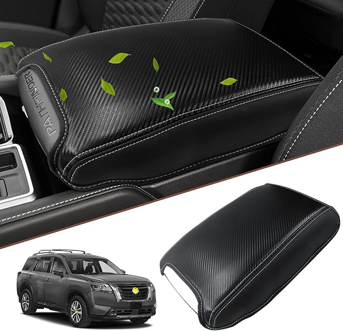 SKTU for 2023 2024 2025 Nissan Pathfinder Armrest Cover 2022-2025 Pathfinder Center Console Cover Nissan Pathfinder 2023 2024 2025 Accessories 2022-2025 Pathfinder Center Console Cushion (Black Line)