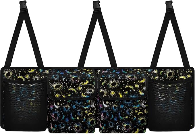 CLOHOMIN Multicolor Patterned Car Trunk Organizer, Fashion Car Accessory, Easy to Install, Washable, Car Backseat Storage Bag, Auto Sedan SUV