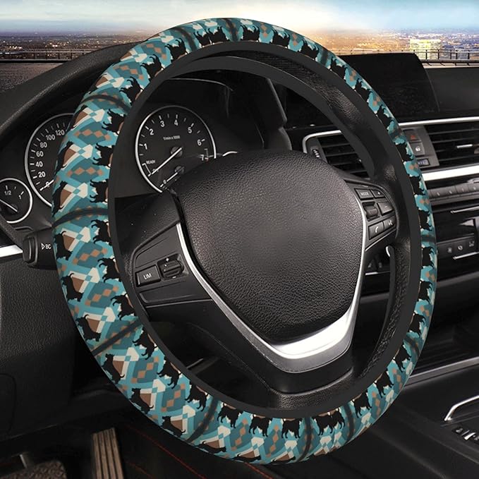 Scottish Terrier Universal Fit Steering Wheel Cover for Car, Truck, and SUV, Durable Steering Wheel Protection