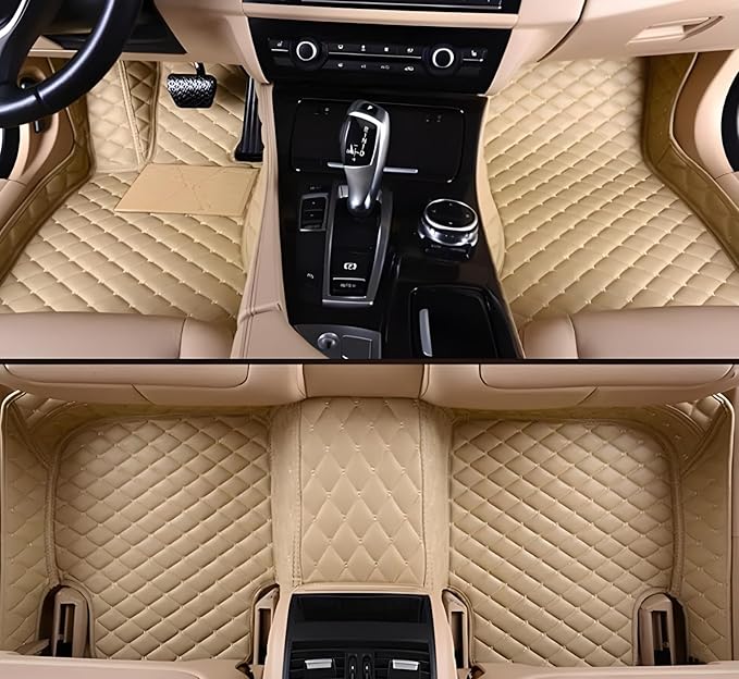 SARAHS Customized car Floor mats -Suitable for 99% of Cars, SUVs, and Trucks - car Pads to Protect Vehicle Interior Floor Accessories (Beige)