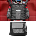 Car Net Pocket Handbag Holder, Mesh Vehicle Driver Storage Organizer Bag Purse Holder Between Two Seat, Automotive Backseat Barrier for Kids Pets, Universal for Truck SUV Sedan