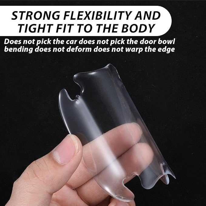 TIESOME 8 PCS Car Door Handle Anti-Scratches Sticker, Silicone Clear Car Door Handle Protector Durable & Waterproof Universal Cars Handles Protectors for Cars SUVs Trucks Sedans