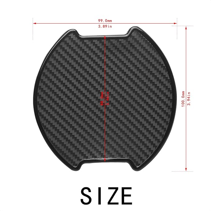 WORCAS 4 Pcs Carbon Fiber 3D Texture Car Door Handle Protector Pad Scratch Resistant Durable Premium Protection for Car Door Handles Prevents Scratches and Wear L Size