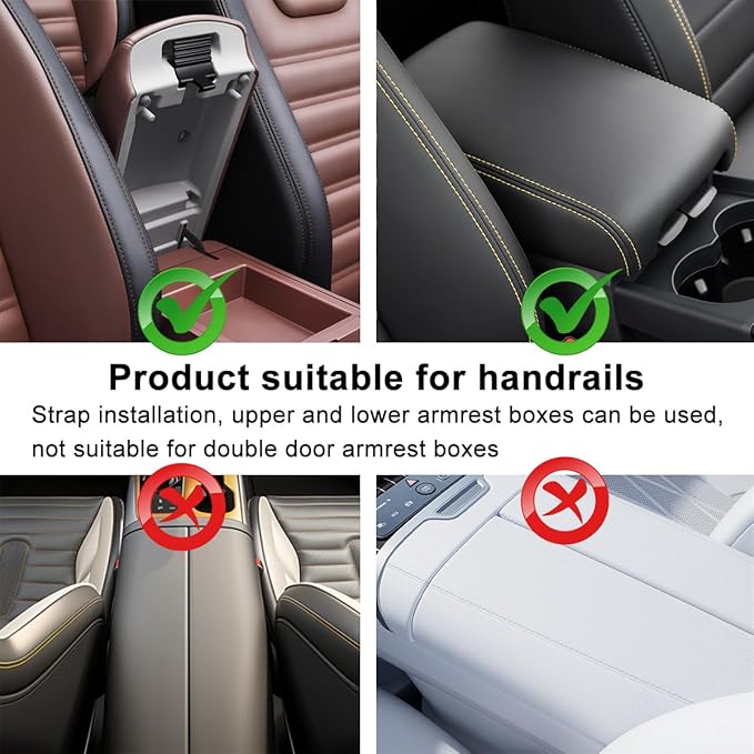 Car Center Console Cover, Soft Comfortable Vehicle Armrest Seat Box Cover Cushion, Wear Resistant Auto Armrest Storage Box Decoration Protector Pad, Universal for Truck SUV Sedan (Red)