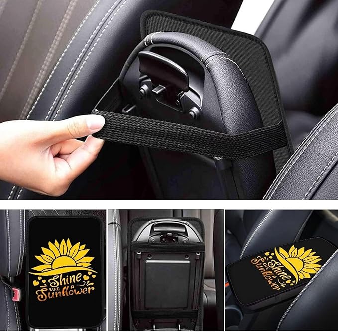 Biyejit Car Center Console Armrest Cushion Cover Pad Car Interior Decor Accessories Universal Fit for Sedan, Truck, SUV