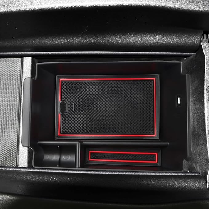 MARCHFA Center Console Organizer Compatible for 2020-2022 2023 2024 2025 2026 Benz GLE 350 450 W167 53 AMG Accessories Armrest Tray Organizer Insert Storage Box for GLS 450 2020 2021 2022 (Red)