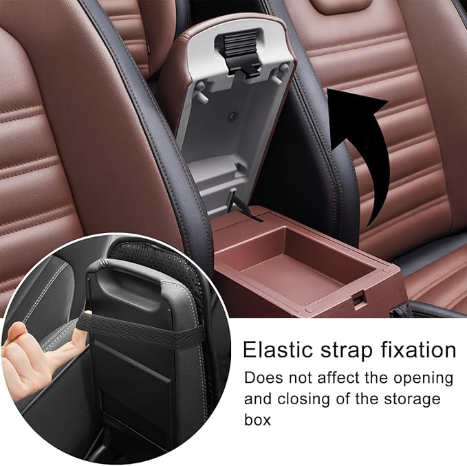 Car Center Console Cover, Soft Comfortable Vehicle Armrest Seat Box Cover Cushion, Wear Resistant Auto Armrest Storage Box Decoration Protector Pad, Universal for Truck SUV Sedan (Red)