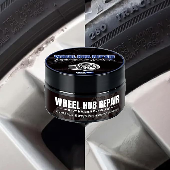 Car Wheel Cleaner - 80g Dust Removal Agent, Sponge Tool, Hub Polishing Gel, Scratch Protection Formula, Shine Restorer | Effective Cleaning Agent for Repair Maintenance Auto Detailing DIY Enthusiasts