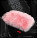 Furry Car Center Console Cover Pad, 11.8"×7.9" Auto Fluffy Plush Center Armrest Protective Cover, Comfortable Fuzzy Armrest Seat Box Protector Cushion for Cars Trucks SUVs (Light Pink)