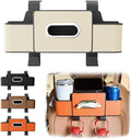 Car Seat Back Storage Box, 2026 New 3-in-1 Multifunctional Car Back Seat Organizer with Cup Holder, Tissue Box, Trash Bin & Hooks for Hold Phones, Snacks, Drinks, Handbags (White)