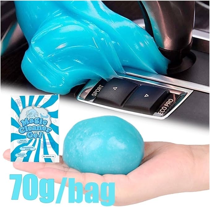 Car Cleaning Gel - Reusable for Air Vents, Dashboards, Keyboards, and More - Effective Interior and Dirt Remover(Blue 3pcs)