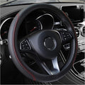 Leather Steering Wheel Cover,Anti Slip Car Steering Wheel Cover for Car Decorations & Steering Wheel Protections,Universal 15Inch Wheel Cover Car Interior Accessories for Men & Women (Black+Red)