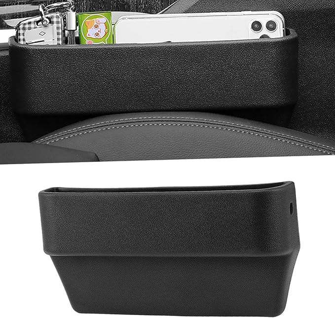 GAWOND Car Seat Gap Filler Organizer, Seat Side Gap Plug with Storage Avoids Things Falling, Universal Fit Fill The Gap Between Seat and Console, Perfect for Car, SUV, Truck (Black-1 Pack)