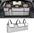 Car Trunk Organizer, Backseat Hanging Large Storage with Adjustable Straps,Waterproof PVC Collapsible Cargo Bag, Car Interior Accessories for Auto SUV MPV (White)