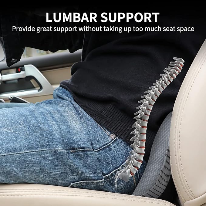 Livtribe Car Seat Cushion - Memory Foam Car Seat Pad - Sciatica & Lower Back Pain Relief - Car Seat Cushions for Driving - Road Trip Essentials for Drivers(Gray)