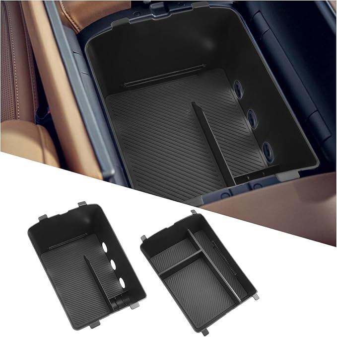 Ruiya (2Pack) 2026 Palisade Center Console Organizer,for Hyundai 2026 Palisade Calligraphy Accessories Upper & Lower Layer Armrest Console Glove Tray Compatible with 2026 Hyundai Palisade Calligraphy