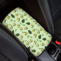 Green Avocado Car Armrest Pad Breahtbale Soft Auto Center Console Dustproof Arm Rest Protector Cover Cushion Universal Fruit Car Interior Accessories