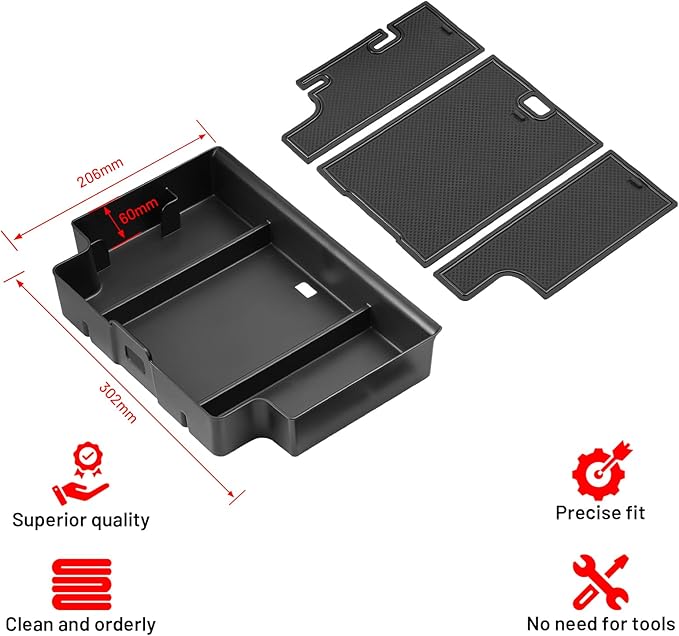 SPELAB Center Console Organizer Compatible with Chevy Silverado 2023-2025, Compatible with GMC Sierra 1500, 2024-2025 Silverado 1500, Sierra 1500 2500HD 3500HD Insert Tray Pallet Storage Accessories