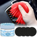 2-in-1 (Car Cleaning Gel for Car Detailing) and (4 Pack of 2.8-inch Car Coasters for Cup Holders) Automotive Dust Cleaning Putty Car Slime for Cleaning Car Interior, PC, Keyboard (Rose Red)