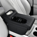 Car Armrest Box Mat, 5-in-1 Center Console Cover Cushion with Cup Holder Tissue Slot, Universal PU Leather Car Box Pad for Sedans Car Accessories Interior Organizers (Multi A01)