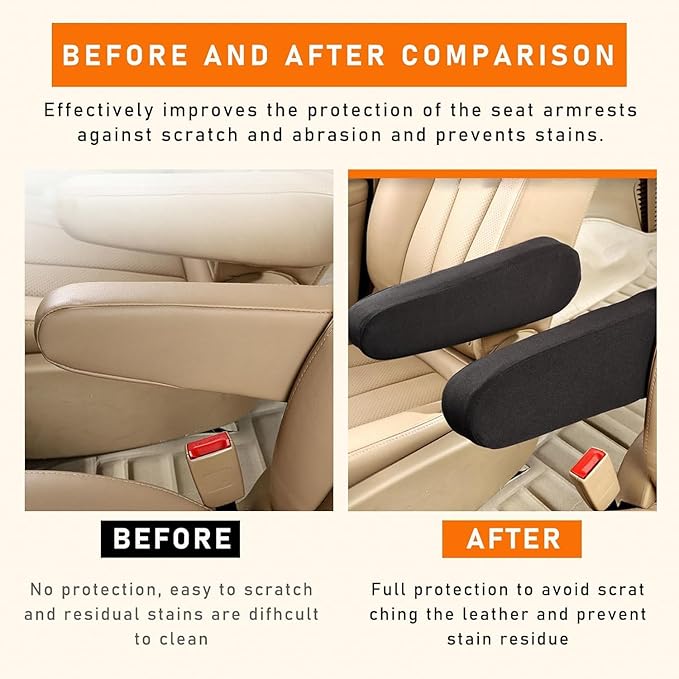 2 Pcs Arm Rest Cover for Car Arm Rest Cushion Armrest Covers Elastic Fabric Car Front Seat Universal Replacement Center Console Lid Skin Protectors Car Interior Accessories for Car SUV Truck Van