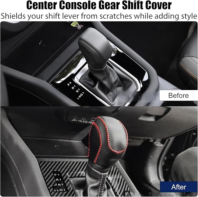 Upgraded 2-Piece Center Console Organizer Set for 2025 2026 Subaru Forester Accessories | Anti-Slip Silicone Storage Tray with Side Pockets + Gear Shift Knob Cover Protector