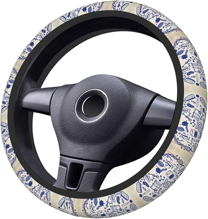 Neoprene Steering Wheel Cover Biology Drawings in Heart Car Steering Wheel Cover Universal Fit for Most Cars