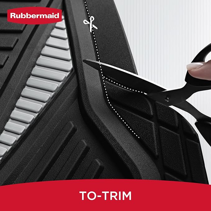 Rubbermaid Car Mat Full Set, Universal Trim-to-Fit Heavy-Duty Car Floor Mats – 4-Piece Set for All Weather Protection – Durable Rubber Mat for Cars, Trucks, SUVs & Vans-Gray