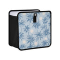 Car Trash Can Organizer Bin with Adjustable Strap for Back Front Seat Console Waterproof Leakproof Collapsible Portable 11 Inch Light Blue Palm Trees and Sun