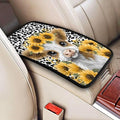 Highland Cow with Sunflowers Car Auto Armrest Cushion Cover Accessories Center Console Seat Box Pad Protector Universal Decoration for Most Vehicle SUV Truck