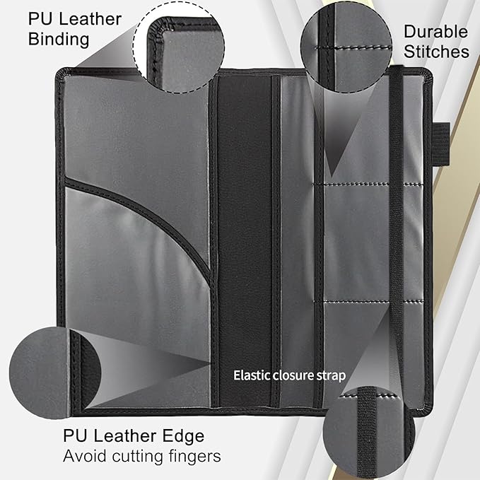 RAUEDWDJS Car Registration and Insurance Holder,Leather Vehicle Glove Box Organizer Wallet Case for Driver's License,ID Key Information Cards-Reading Cat