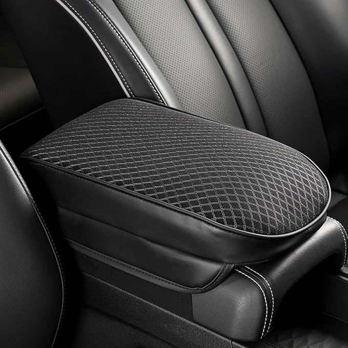 RAKSONIC Car Armrest Cushion with Comfortable Memory Foam,Upgrade Car Console Armrest Pad,Premium Material Car Armrest Cover,Universal Car Center Console Pillow,Car Accessories(Black2)