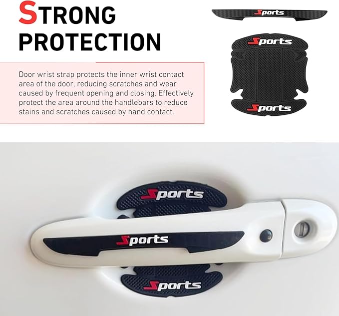 8PCS Car Door Protectors, Sports Auto Door Handle Scratch Protector, Self-Adhesive Anti-Scratch Car Doors Cup Scratchs Protector Handle Bowl Sticker, Universal for Most Cars SUVs Trucks