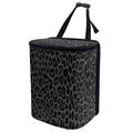 Talayituse Black Leopard Print Car Trash Can with Lid, Leak Proof Auto Trash Bag Hanging Vehicle Garbage Can Multipurpose Storage Container for Back Seat Road Trip