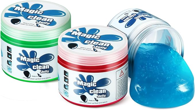 Magshion Car Cleaning Gel Dust Cleaning Gel for Car Vent, 3 Pack Auto Detailing Tools Home Office Detailing Jelly Keyboard Cleaner for Dust and Debris Removal (Multicolor)