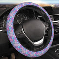 Mermaid Rainbow Steering Wheel Cover Women Men Elastic Stretch Soft Car Wheel Protector Universal Breathable No-Slip Car Accessories for Truck Van SUV Auto Fit 14-15 Inches