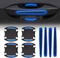8 Pcs Reflective Door Handle Stickers, PVC Car Door Cup Protectors, Universal Auto Door Handle Protective Film, Anti-Scratches Stickers for Most Cars, SUV and Vans (Blue)