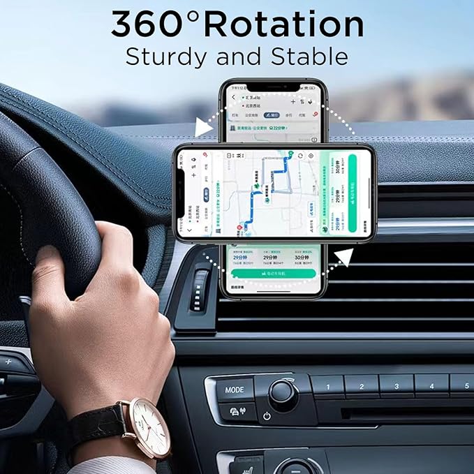 for MagSafe Car Mount, Compatible with MagSafe Car Holder, Foldable Dashboard Magnetic Phone Holder Mount for iPhone 15/14/13/12 Series (Silver)