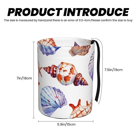 Beach Seashells Car Trash Can Garbage Cans Foldable,Cute Hanging Car Organizer and Storage Bag Leak Proof, Auto Back Seat Trash Bin Universal for Truck, SUV, Outdoor Travel