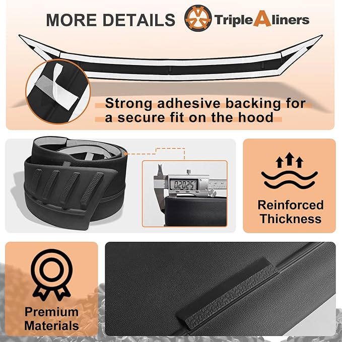 TripleAliners Hood Deflector Protector Compatible with 2019-2025 Toyota RAV4 Accessories Hood Protector TPE Bug Deflector Shield Replacement for RAV4 2025 2024 2023 2022-2019
