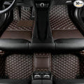 Custom Personalized Floor Mats for Cars，Luxury Full Coverage All Car Floor Mats，Anti-Slip Leather Car Mat Set ，Custom Floor Mats for 99% of Cars, Trucks & SUVs. (Brown)