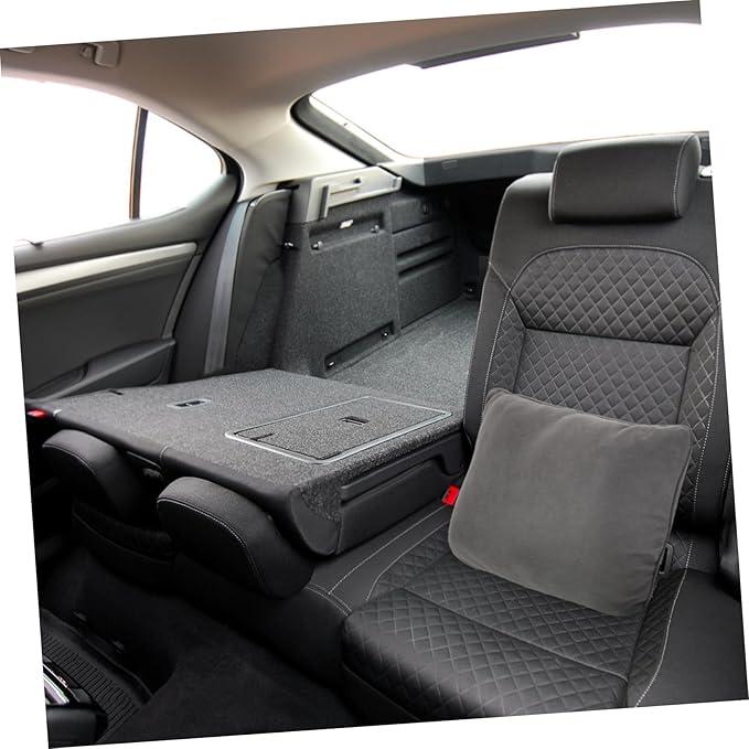 Ergonomic Car Seat Cushion Lumbar Pillow for Driving Seat Back Support Pp Cotton Lumbar Pillow Grey