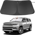 Windshield Sun Shade Custom Fit for 2022 2023 2024 2025 Jeep Wagoneer (NOT for Grand Wagoneer) Accessories Foldable Sunshade Sun Blocker Protect Car from Sun Rays & Heat Damage Keep Car Cooler
