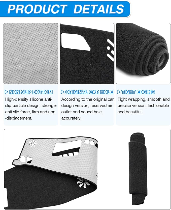 CARTIST Dash Cover fits for Hyundai Santa Fe MX5 2024 2025 2026 (with HUD) Dashboard Mat for Santa Fe Accessories Non-Slip Carpet Sunshield Glare UV Rays Protector