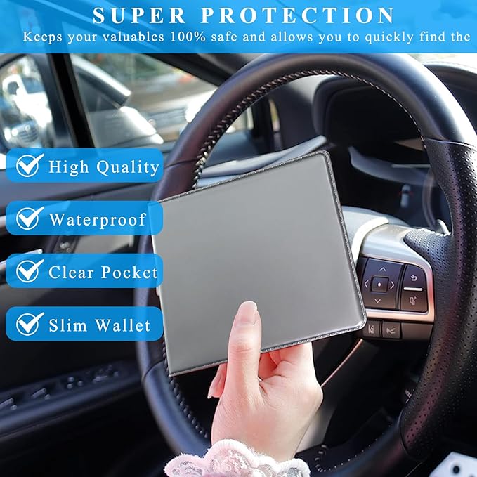 Kewucn 1 PC Car Registration Insurance Holder, Essential Auto Card Glove Box Organizer, Vehicle Interior Accessories Perfect for Most Car, Truck, SUV (10.55''×4.8'', Gray)