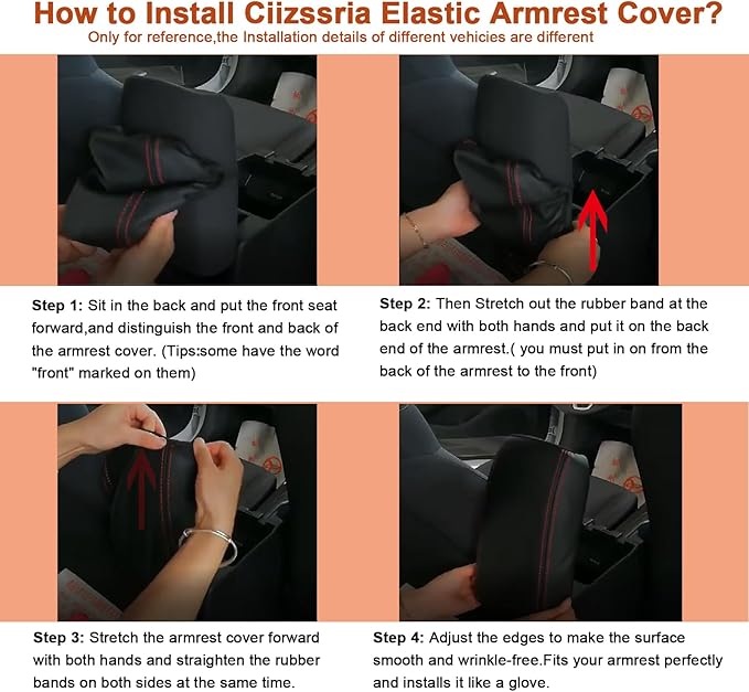 Car Armrest Center Console Covers for Toyota RAV4 Accessories 2025 2024 2019 2020 2021 2022 2023, PU Leather Middle Console Lid Cover Pad Protector(Black Line)